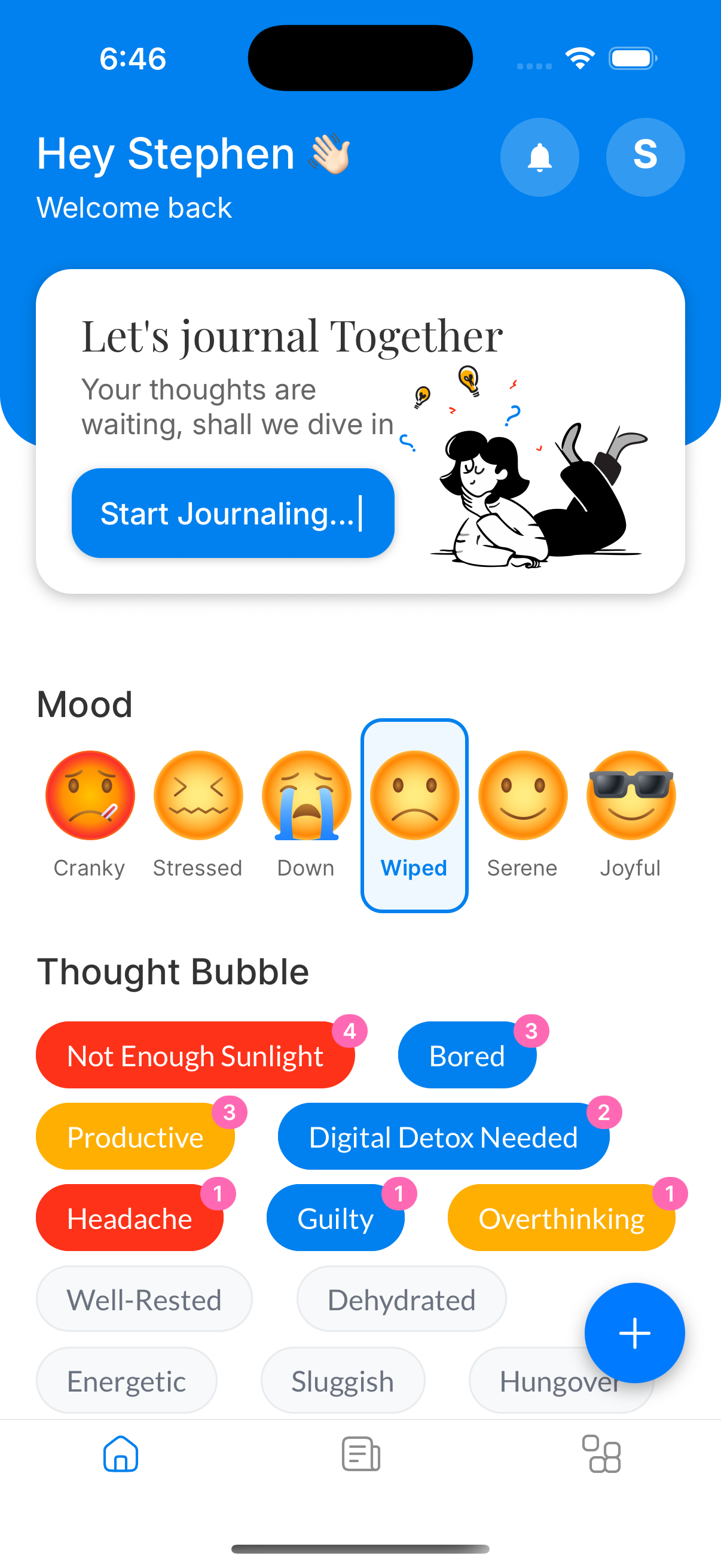 Thoughtbeam App Home Screen