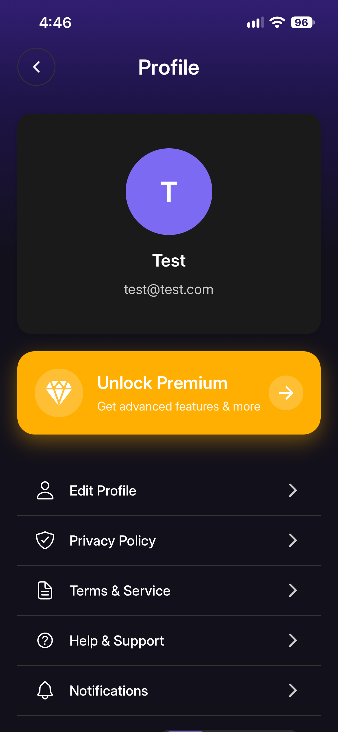 ThoughtBeam Profile screen — Yours to control